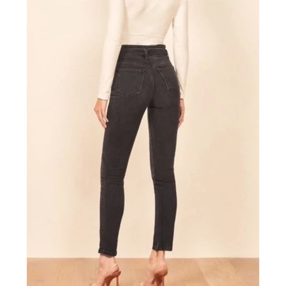 NWT Reformation Kayo High Rise Skinny Jean Black Erie Wash Charcoal Women's 31 - Picture 2 of 10